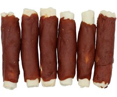 HiBrand Sp. z o.o. Bubu Pets triušio mėsa ant storos žaliavinės odos lazdelės 15cm 500g