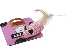 HiBrand Sp. z o.o. Bubu Pets virvelinė pelė su plunksna katei 7 cm 1 vnt. (asorti)