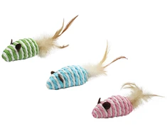 HiBrand Sp. z o.o. Bubu Pets virvelinė pelė su plunksna katei 7 cm 1 vnt. (asorti)