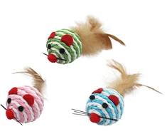 HiBrand Sp. z o.o. Bubu Pets virvelinis kamuoliukas su plunksna 7 cm 1 vnt. (asorti)