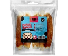 HiBrand Sp. z o.o. Bubu Pets vištienos mėsa ant storos žaliavinės odos lazdelės 20cm 500g