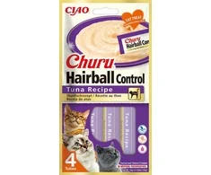 INABA CHURU HAIRBALL tunas - skanėstas katėms - 4x14g (56g)
