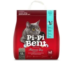 Llc Glinopererabotka Pi-Pi Bent Sea Breeze bentonito kačių kraikas 12L