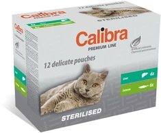Kačių Maistas - CALIBRA Kačių Premium Sterilizuotas Drėgnas 12x100g Be Gluteno Be Grūdų