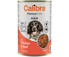 NOVIKO Animal Health s.r.o. Calibra Premium vištiena &amp; jautiena konservai šunims 1240 g
