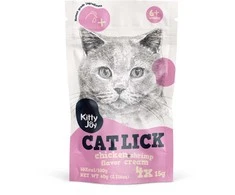 Petfest Kitty Joy Kitty Joy kačių laižomas vištienos ir krevečių kremas 4x15g