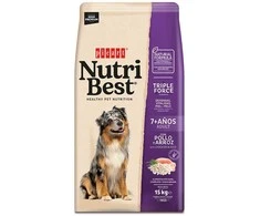 Picart Nutribest Adult 7+ vištienos ir ryžių Maistas šunims 15 kg