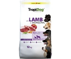 TROPIDOG Premium Adult Medium &amp; Large ėriena su ryžiais - sausas šunų maistas - 12 kg
