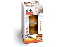 Vafo Praha Sro Brit Care Double Mousse Real Tuna &amp; lašiša šlapias maistas katėms 6x25g