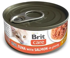 Vafo Praha Sro Brit Care Real Tuna with lašiša in gravy šlapias pašaras katėms 80g