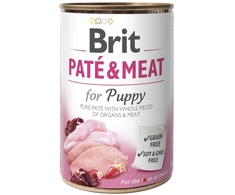 BRIT CARE Dog su vištiena ir kalakutiena Pate&amp;Meat for Puppy 400g