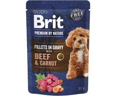 Vafo Praha Sro Brit Premium jautiena &amp; Carrot in Gravy drėgnasis pašaras šunims 85g