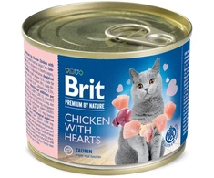 BRIT PREMIUM BY NATURE šlapias kačių ėdalas - vištiena su širdelėmis 200 g