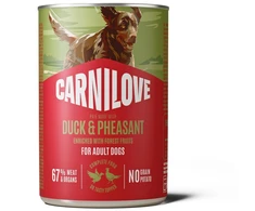 Vafo Praha Sro Carni Love Carnilove Carnilove Dog Can Pat Konservai šunims Kaczka i bażant su czarną porzeczką 400g