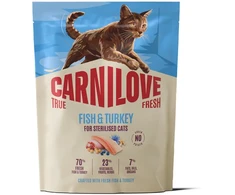 Vafo Praha Sro Carnilove True Fresh žuvis &amp; kalakutiena Adult Sterilised kačių maistas 0,4kg