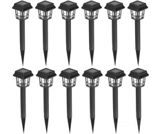 0,06W LED įsmeigiamas šviestuvas su saulės baterija FUSION, juodas, 6500K, IP44, 12vnt. pakuotė
