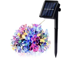 0,12W LED girlianda su saulės baterija SOLAR, juoda, RGB, IP44
