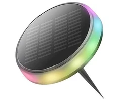 0,6W LED įsmeigiamas lauko šviestuvas su saulės baterija, juodas, RGB