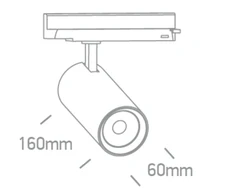 10/15/20W LED akcentinis šviestuvas į 3 fazių bėgelius, juodas, 3000/3500/4000K, 65606BT/B/V