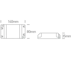 10-90W LED maitinimo šaltinis, 24V, DALI/PUSH, IP20, 89090VL