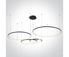 100W LED pakabinamas šviestuvas, juodas, 3000K, 40cm/60cm/80cm/100cm, dimeriuojamas, 63150C/B/W
