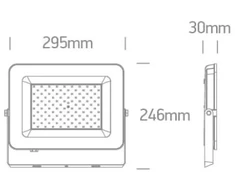 100W LED prožektorius, juodas, 3000/4000/6500K, IP65, 7028CD/B/V