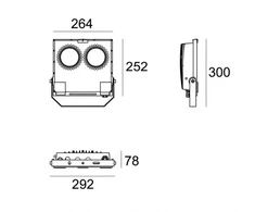 100W LED prožektorius PROLAMP, juodas, 4000K, IP66