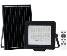 Pakabinamas šviestuvas 100W LED prožektorius su saulės baterija NORLA, juodas, 4000K