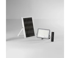 100W LED prožektorius su saulės baterija GLASER, sidabro sp., 3000K, IP65