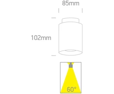 Lubinis šviestuvas 10+2W LED paviršinis šviestuvas, juodas, 3000K, 12112A/B/W