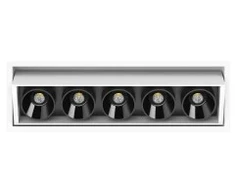 10,5W LED įleidžiamas šviestuvas Juodas FOSTER TILT 5, juodos ir baltos sp., 2700K