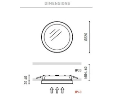 10,5W LED įleidžiamas šviestuvas STRAM PRISMATIC 1, 3000K (šiltai balta), baltas, DALI