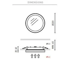 10,5W LED įleidžiamas šviestuvas STRAM PRISMATIC 1 3000K, baltas