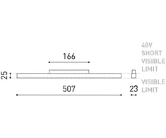 10,5W LED linijinis šviestuvas į magnetines sistemas LINE 500 48V, baltas, 3000K