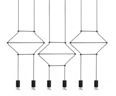 10,5W LED pakabinamas šviestuvas FLUSSO LINE 6, juodas, 3000K