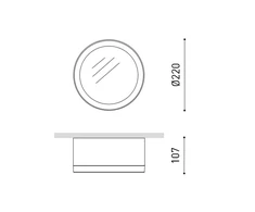 Lubinis šviestuvas 10,5W LED paviršinis šviestuvas STRAM SURFACE, juodu korpusu, 4000K