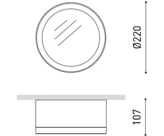 Lubinis šviestuvas 10,5W paviršinis šviestuvas STRAM SURFACE, 99°, baltas, 3000K, su maitinimo šaltiniu