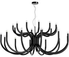 108W LED pakabinamas šviestuvas LUXOR, blizgios juodos sp., 3000K, dimeriuojamas, 01-3238