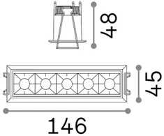 Ideal Lux 10W recessed lamp 5 lights LIKA, 3000K, transparent