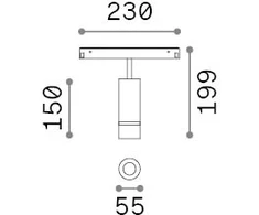 10W LED akcentinis šviestuvas į magnetinę sistemą EGO, juodas, 4000K, 48V, DALI, 340180
