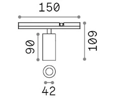 10W LED akcentinis šviestuvas į magnetinės sistemos STICK bėgelį, juodas, 3000K, dimeriuojamas, 343518