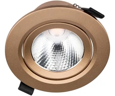 10W LED įleidžiamas pakreipiamas šviestuvas PT 08, matinės aukso sp., 3000K