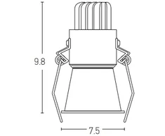 10W LED įleidžiamas šviestuvas, baltas, 3000K, S075