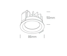 10W LED įleidžiamas šviestuvas, baltas, 3000/4000/5000K, IP54, 10110BX/W/V