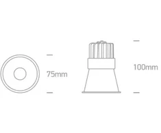 10W LED įleidžiamas šviestuvas, juodas, 3000/3500/4000K, 10110FD/B/V