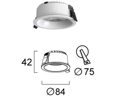 10W LED įleidžiamas šviestuvas LUIGI, baltas, 3000/4000/6500K, 4334900