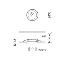 10W LED įleidžiamas šviestuvas STRAM MINI, baltas, 3000K, IP43