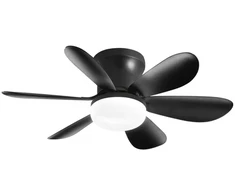 10W LED lubinis šviestuvas - ventiliatorius WIND, juodas, CCT, dimeriuojamas