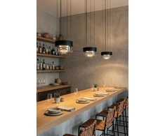 10W LED pakabinamas šviestuvas ECLIPSE, juodos/dūmų sp., 2700K, C4029090N