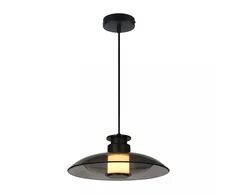 10W LED pakabinamas šviestuvas, juodas/dūmų sp. stiklas, 3000K, dimeriuojamas, 25142
